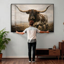 Longhorn Bull Wall Art Canvas Print, Western Farmhouse by MyGreatCanvas | Canvas Wall Art Prints | Photo Prints & Wall Decor