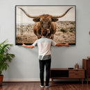 Texas Longhorn Bull Wall Art Canvas Print, Western Farmhouse by MyGreatCanvas | Canvas Wall Art Prints | Photo Prints & Wall Decor
