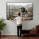 Texas Longhorn Bull Wall Art Canvas Print, Western Farmhouse by MyGreatCanvas | Canvas Wall Art Prints | Photo Prints & Wall Decor
