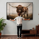 Texas Longhorn Canvas Wall Art Western Bull Desert Moody by MyGreatCanvas | Canvas Wall Art Prints | Photo Prints & Wall Decor