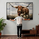 Texas Longhorn Canvas Wall Art Western Bull Desert Moody by MyGreatCanvas | Canvas Wall Art Prints | Photo Prints & Wall Decor