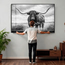 Texas Longhorn Canvas Wall Art Western Bull Desert Moody by MyGreatCanvas | Canvas Wall Art Prints | Photo Prints & Wall Decor