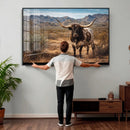 Texas Longhorn Canvas Wall Art Western Bull Desert Moody by MyGreatCanvas | Canvas Wall Art Prints | Photo Prints & Wall Decor