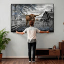 Texas Longhorn Canvas Wall Art, Rustic Farm Barn Bluebonnet by MyGreatCanvas | Canvas Wall Art Prints | Photo Prints & Wall Decor