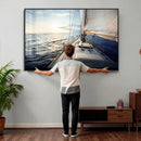 Sailboat Wall Art Canvas Print, Ocean Sunset Sailing Framed by MyGreatCanvas | Canvas Wall Art Prints | Photo Prints & Wall Decor
