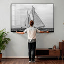 Vintage Sailboat Wall Art Canvas Print, Black and White by MyGreatCanvas | Canvas Wall Art Prints | Photo Prints & Wall Decor