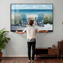 Beach Canvas Wall Art Coastal Adirondack Chairs Ocean by MyGreatCanvas | Canvas Wall Art Prints | Photo Prints & Wall Decor