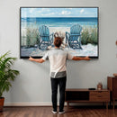 Beach Canvas Wall Art Coastal Adirondack Chairs Ocean by MyGreatCanvas | Canvas Wall Art Prints | Photo Prints & Wall Decor