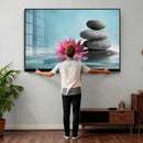 Zen Canvas Wall Art Lotus Flower Stacked Stones Teal Spa by MyGreatCanvas | Canvas Wall Art Prints | Photo Prints & Wall Decor