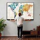 Watercolor World Map Canvas Wall Art Print – Abstract by MyGreatCanvas | Canvas Wall Art Prints | Photo Prints & Wall Decor