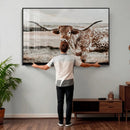 Texas Longhorn Canvas Wall Art Print – Majestic Western by MyGreatCanvas | Canvas Wall Art Prints | Photo Prints & Wall Decor