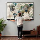 Framed Vintage World Map Wall Art – Abstract Map Canvas by MyGreatCanvas | Canvas Wall Art Prints | Photo Prints & Wall Decor