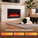 33/36-Inch Electric Fireplace Insert 750W/1500W Recessed Fireplace Heater by LJGDeals