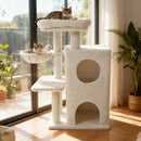 33.5 Inch Cute Kitten Tower with 2-Tier Condo and Padded Top Perch by LJGDeals