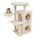 33.5 Inch Cute Kitten Tower with 2-Tier Condo and Padded Top Perch by LJGDeals