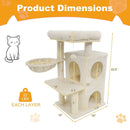 33.5 Inch Cute Kitten Tower with 2-Tier Condo and Padded Top Perch by LJGDeals