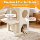 33.5 Inch Cute Kitten Tower with 2-Tier Condo and Padded Top Perch by LJGDeals