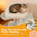 33.5 Inch Cute Kitten Tower with 2-Tier Condo and Padded Top Perch by LJGDeals