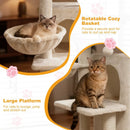 33.5 Inch Cute Kitten Tower with 2-Tier Condo and Padded Top Perch by LJGDeals