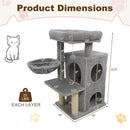 33.5 Inch Cute Kitten Tower with 2-Tier Condo and Padded Top Perch by LJGDeals