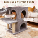 33.5 Inch Cute Kitten Tower with 2-Tier Condo and Padded Top Perch by LJGDeals