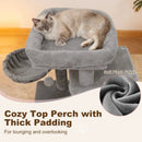 33.5 Inch Cute Kitten Tower with 2-Tier Condo and Padded Top Perch by LJGDeals