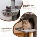 33.5 Inch Cute Kitten Tower with 2-Tier Condo and Padded Top Perch by LJGDeals