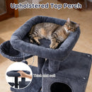33.5 Inch Cute Kitten Tower with 2-Tier Condo and Padded Top Perch by LJGDeals