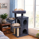 33.5 Inch Cute Kitten Tower with 2-Tier Condo and Padded Top Perch by LJGDeals