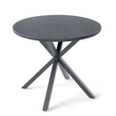 33.5 Inch Round Patio Bistro Table with Wood-Like Top and X-Shaped Legs-Gray by LJGDeals
