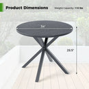 33.5 Inch Round Patio Bistro Table with Wood-Like Top and X-Shaped Legs-Gray by LJGDeals