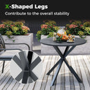 33.5 Inch Round Patio Bistro Table with Wood-Like Top and X-Shaped Legs-Gray by LJGDeals