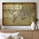 Push Pin World Map Canvas Print – Travel Tracker Wall Art