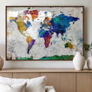 World Map Canvas Print – Detailed Map of the World Wall Art by MyGreatCanvas | Canvas Wall Art Prints | Photo Prints & Wall Decor