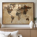 Push Pin World Map Canvas Print – Framed Travel Tracker Wall by MyGreatCanvas | Canvas Wall Art Prints | Photo Prints & Wall Decor