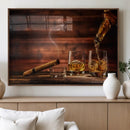 Whiskey and Cigar Wall Art Canvas | 3 Panel Bar Room Decor by MyGreatCanvas | Canvas Wall Art Prints | Photo Prints & Wall Decor