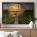 Lake and Flower Wall Art Canvas Print