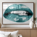 Blue Lips Wall Art Canvas Print
