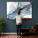 Abstract Art Print - Blue Abstract Canvas Wall Art Print