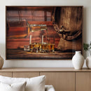 Whiskey and Cigar Canvas Wall Art | 3 Panel Bar Room Decor by MyGreatCanvas | Canvas Wall Art Prints | Photo Prints & Wall Decor