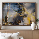Large Abstract Wall Art Print -  Gold and Blue Abstract