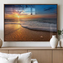 Sunset and Beach at Night Wall Art Canvas Print