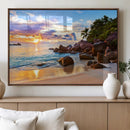 Tropical Island Beach Sunset Canvas Print