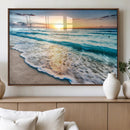 Sunset Beach Waves Canvas Wall Art – 5-Panel Ocean Sunset by MyGreatCanvas | Canvas Wall Art Prints | Photo Prints & Wall Decor