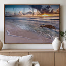 Sea Ocean Sunset Beach Wall Art Canvas Print