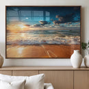 Golden Sunset Beach Triptych Canvas Art, Giclee Coastal Wall by MyGreatCanvas | Canvas Wall Art Prints | Photo Prints & Wall Decor