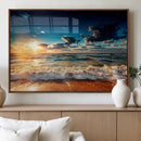 Golden Hour Sunset Over Ocean Waves Wall Art Canvas Print | by MyGreatCanvas | Canvas Wall Art Prints | Photo Prints & Wall Decor