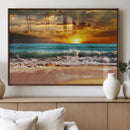 Golden Sunset Beach Canvas Wall Art – Triptych Seascape by MyGreatCanvas | Canvas Wall Art Prints | Photo Prints & Wall Decor