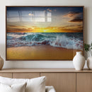 Golden Sunset Ocean Waves Wall Art Canvas Print – Multi