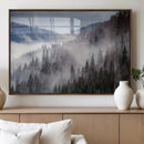 Beautiful Rising Fog in Winter Mountain Landscape- Framed